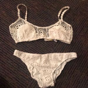 White lace bikini swim suit